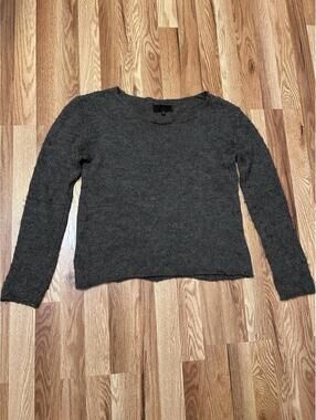 Nili Lotan Grey Knit Long Sleeve 100% Alpaca Sweater M